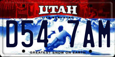 UT license plate D547AM
