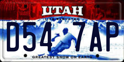 UT license plate D547AP