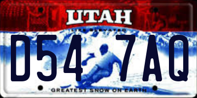 UT license plate D547AQ