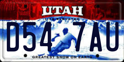 UT license plate D547AU