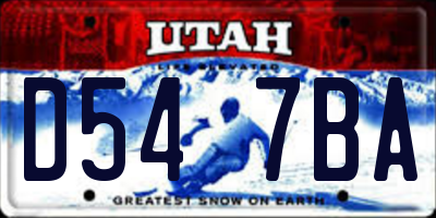 UT license plate D547BA