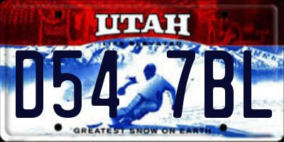 UT license plate D547BL