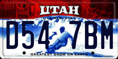 UT license plate D547BM