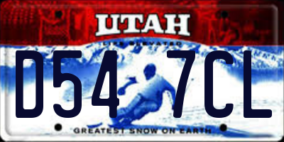 UT license plate D547CL