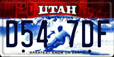 UT license plate D547DF
