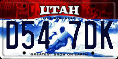 UT license plate D547DK