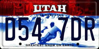 UT license plate D547DR