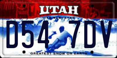 UT license plate D547DV