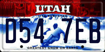 UT license plate D547EB