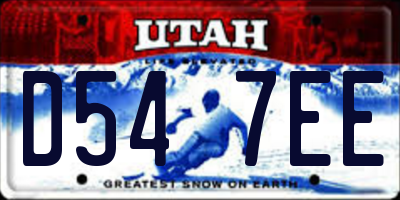 UT license plate D547EE