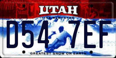 UT license plate D547EF