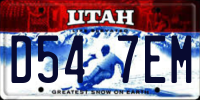UT license plate D547EM