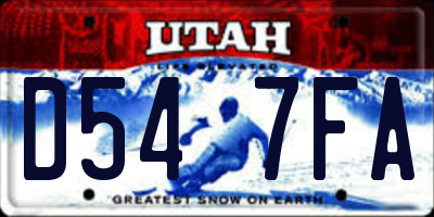 UT license plate D547FA