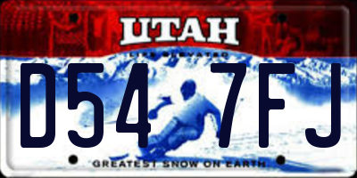 UT license plate D547FJ