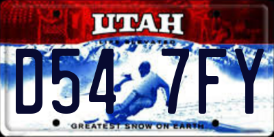 UT license plate D547FY