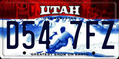 UT license plate D547FZ
