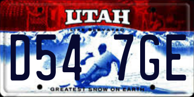 UT license plate D547GE