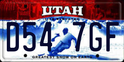 UT license plate D547GF