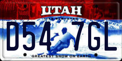 UT license plate D547GL