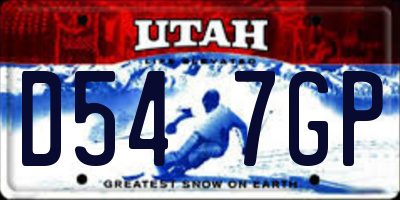 UT license plate D547GP