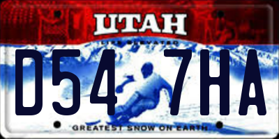 UT license plate D547HA