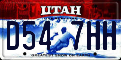 UT license plate D547HH