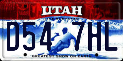 UT license plate D547HL