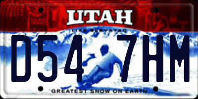UT license plate D547HM