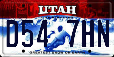 UT license plate D547HN