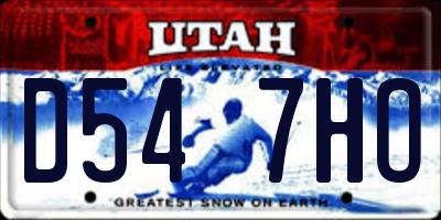 UT license plate D547HO