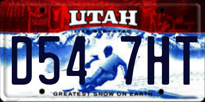 UT license plate D547HT