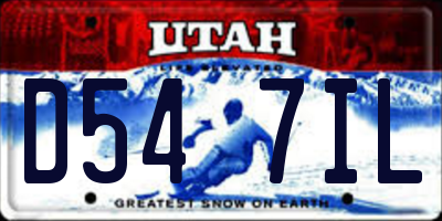UT license plate D547IL
