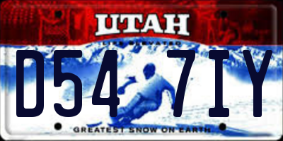UT license plate D547IY
