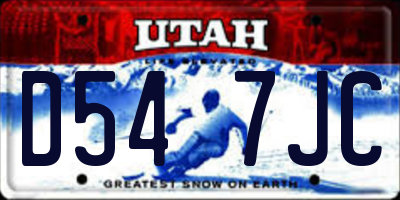 UT license plate D547JC