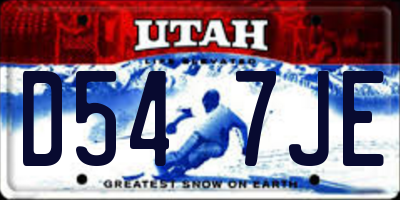 UT license plate D547JE