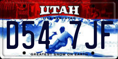 UT license plate D547JF