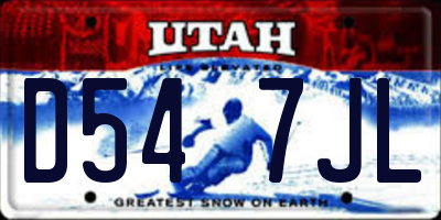 UT license plate D547JL