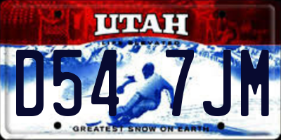 UT license plate D547JM