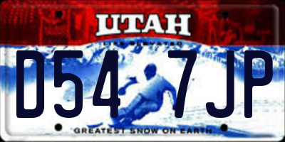 UT license plate D547JP