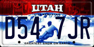 UT license plate D547JR