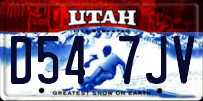 UT license plate D547JV