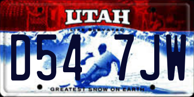 UT license plate D547JW