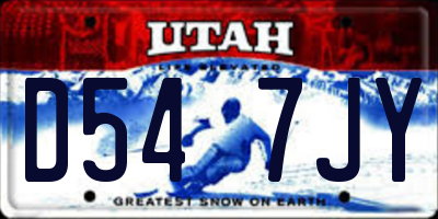 UT license plate D547JY