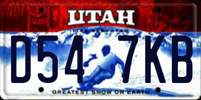 UT license plate D547KB
