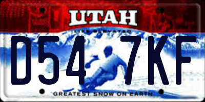 UT license plate D547KF