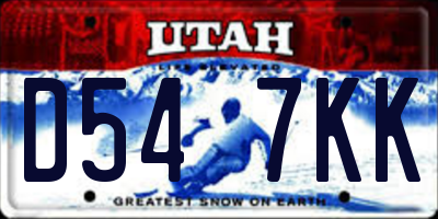 UT license plate D547KK