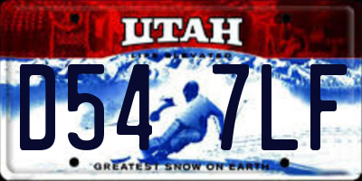 UT license plate D547LF