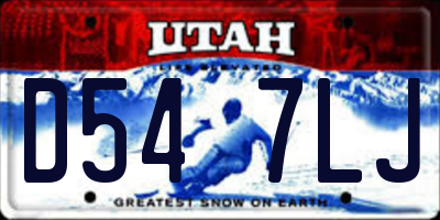 UT license plate D547LJ