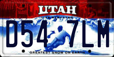 UT license plate D547LM