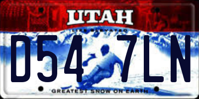 UT license plate D547LN